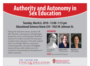 Event Poster for Authority and Autonomy in Sex Education